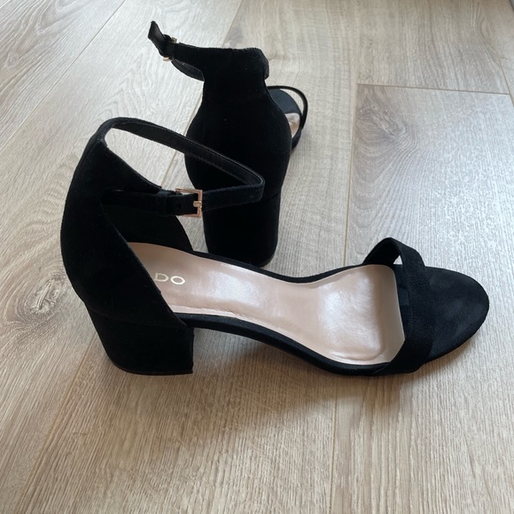 Aldo Black Suede Sandals - Picture 2 of 5